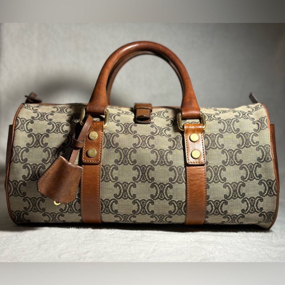 Authenticated Celine Triomphe Canvas Handbag